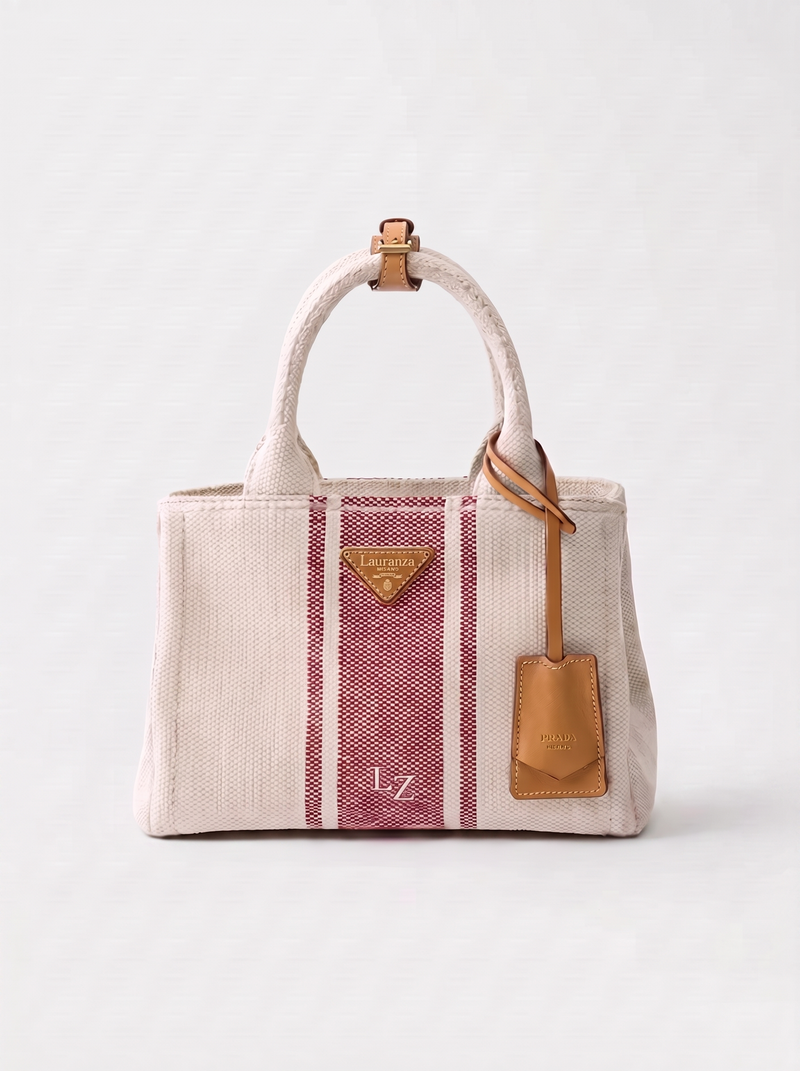Lauranza Marina large striped canvas tote bag