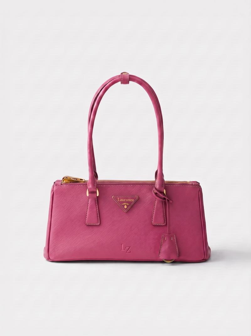 Lauranza Rosa medium saffiano leather shoulder bag