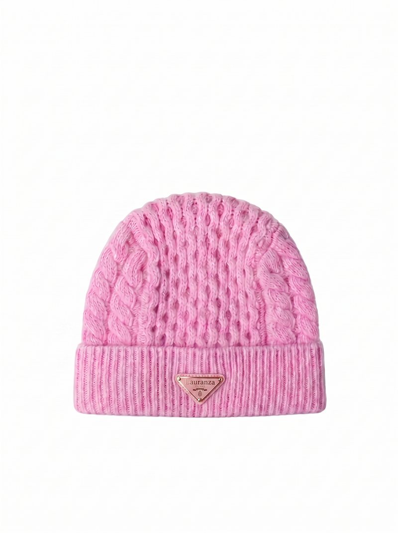 Lauranza Rosa cable-knit wool beanie
